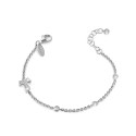 Bracciale Segno con piccolo Tau francescano in argento e zirconi