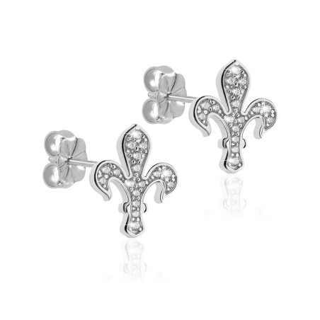 Sterling silver Iter Florence earrings with florentine lily