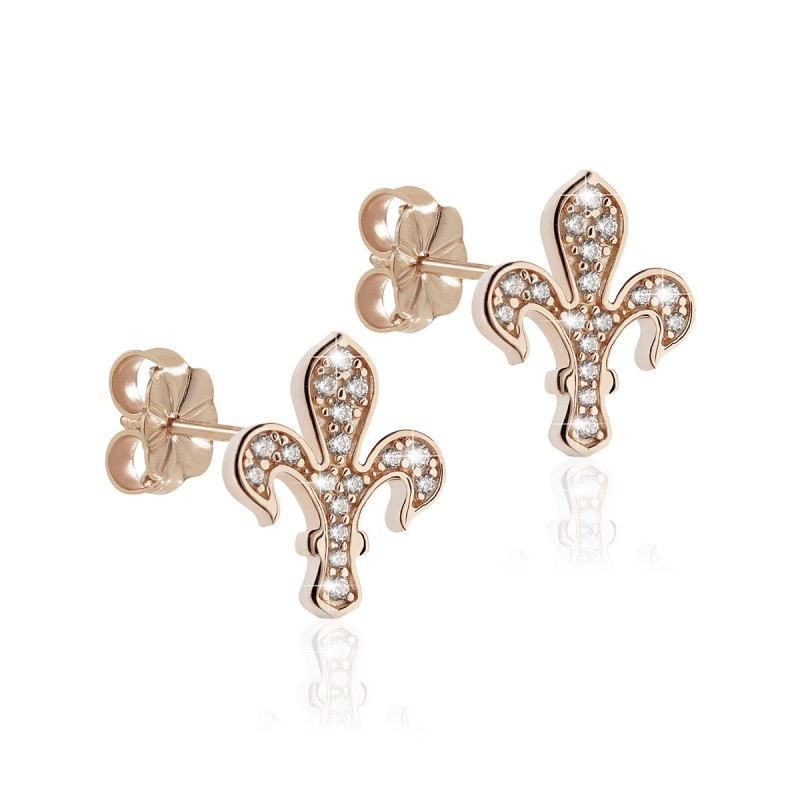 Sterling silver Iter Florence earrings with florentine lily
