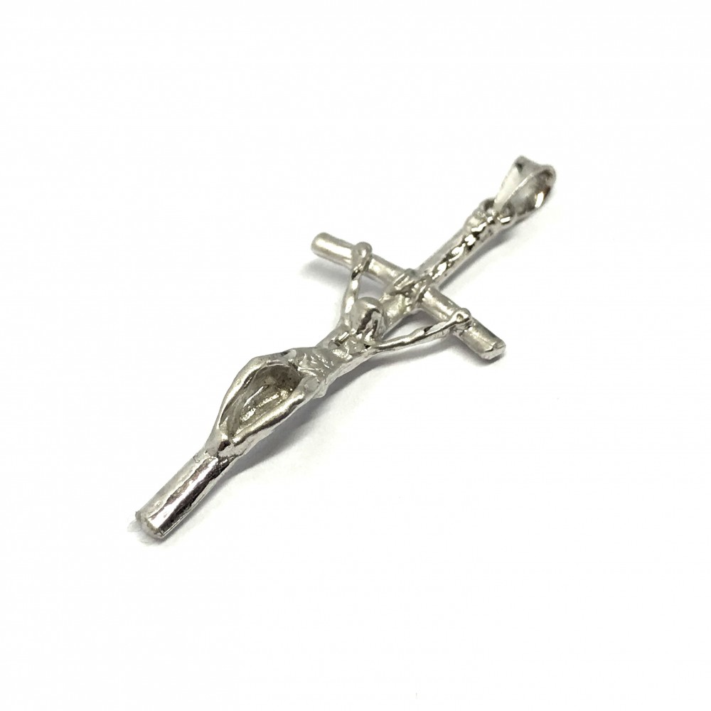 925 Sterling Silver Polished Antiqued Cross Charm Pendant 31mm x 20mm 