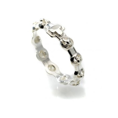 Anello rosario di Santa  Rita in argento 925