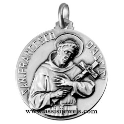 Medaglia di S. Francesco argento 925
