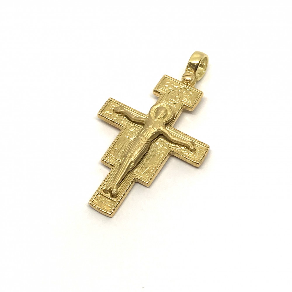 in ORO 18 Kt-produzione artigiana Croce cross Celtica classica da 20 mm 