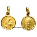 Medaglia di San Francesco e Papa Francesco oro 18 kt