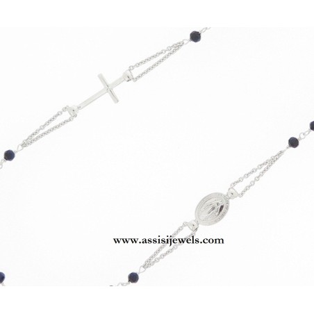 Collana rosario argento 925