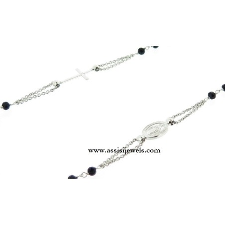Collana rosario argento 925