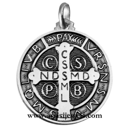 925 sterling silver Saint Benedict medal