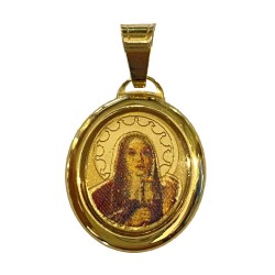 18 kt gold Saint Clare medal