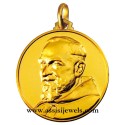 18 kt gold Saint Father Pio medal