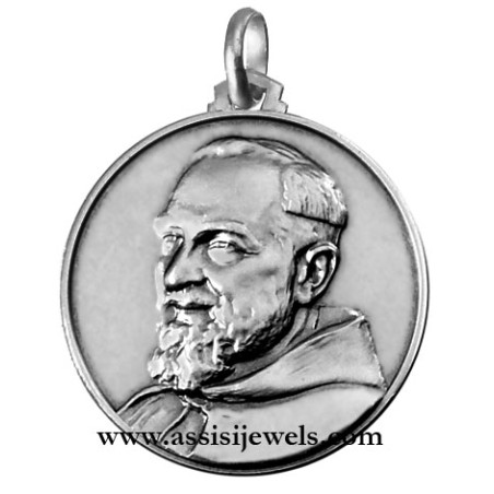 925 sterling silver Saint Father Pio medal