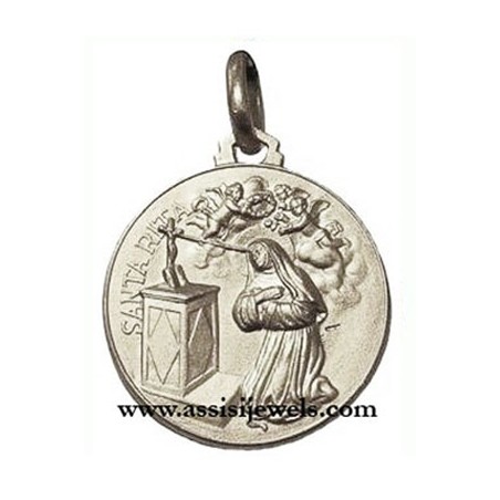 Medaglia di S. Rita argento 925