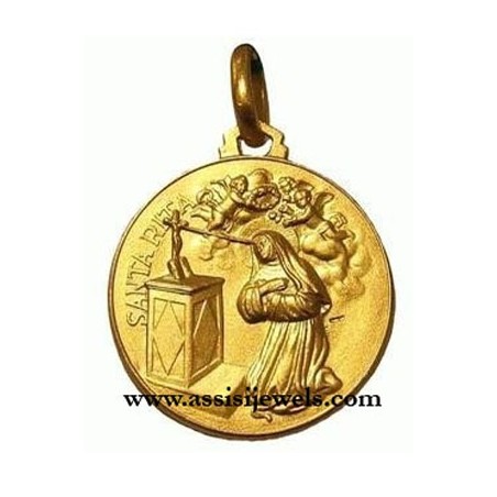 18 kt gold Saint Rita medal