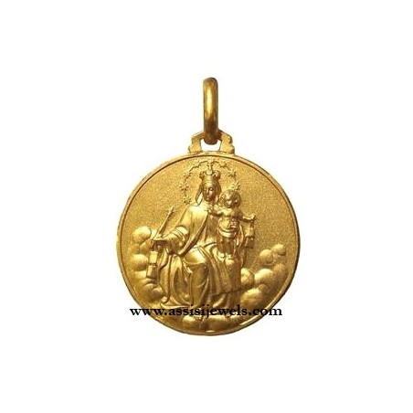 18 kt gold Madonna of Carmine medal