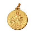 18 kt gold Madonna of Carmine medal