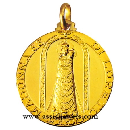 Medaglia Madonna di Loreto oro 18 kt
