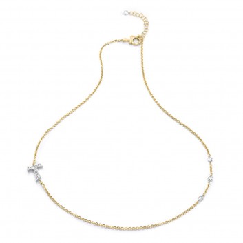 Humilis yellow gold plated sterling silver necklaces with zirconia