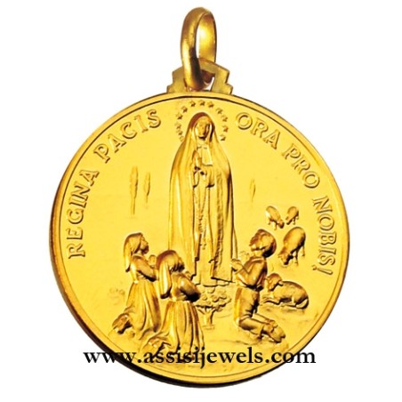 18 kt gold Madonna of Fatima medal