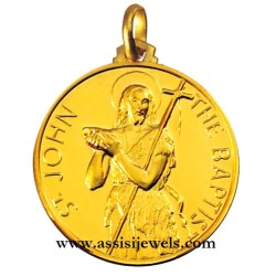 18 kt gold Saint John the Baptist medal