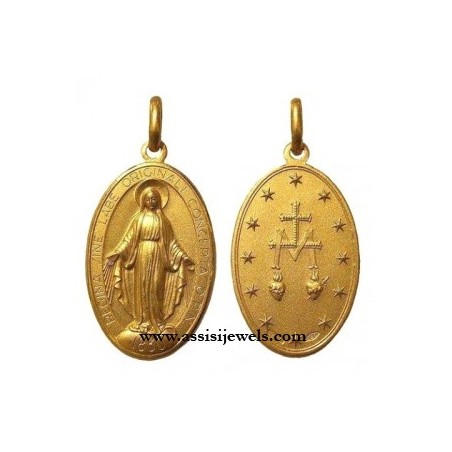 Medaglia Madonna miracolosa oro 18 kt