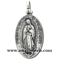 925 sterling silver Madonna of Guadalupe medal