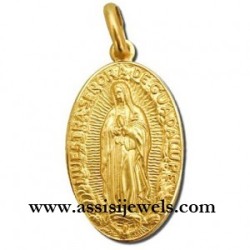 18 kt gold Madonna of Guadalupe medal