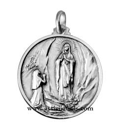 Medaglia Madonna di Lourdes argento 925