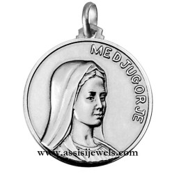 925 sterling silver Madonna of Medjugorje medal
