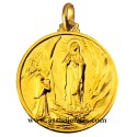 18 kt gold Madonna of Lourdes medal