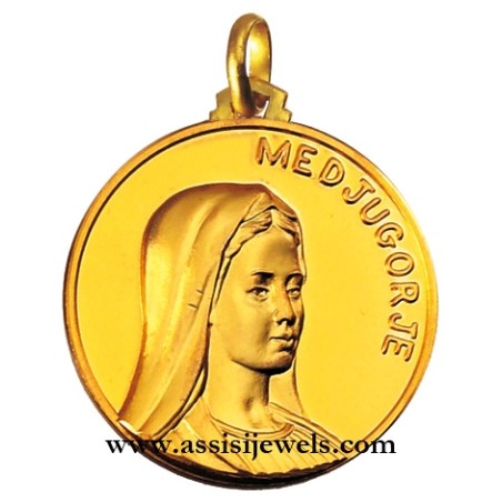 Medaglia Madonna di Medjugorje oro 18 kt