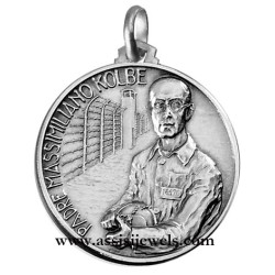 925 sterling silver Saint Maximilian Kolbe medal