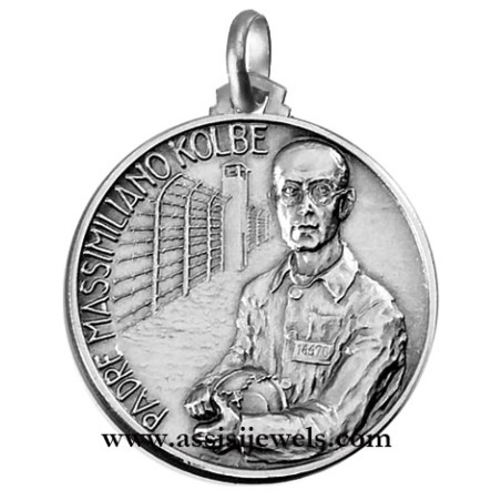 925 sterling silver Saint Maximilian Kolbe medal
