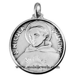 925 sterling silver Saint Nicholas of Tolentino medal