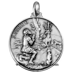 925 sterling silver Saint Hubert medal