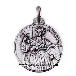 925 sterling silver Saint Barbara medal