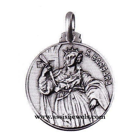 925 sterling silver Saint Barbara medal