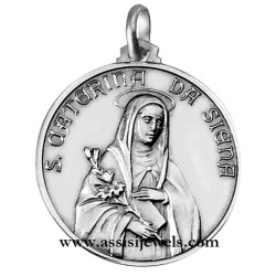 925 sterling silver Saint Catherine from Siena medal