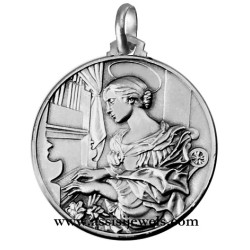 925 sterling silver Saint Cecilia medal