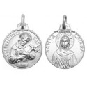925 sterling silver Saint Francis and Saint Clare medal