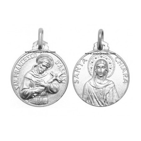 925 sterling silver Saint Francis and Saint Clare medal
