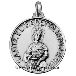925 sterling silver Saint Elizabeth of Hungary medal