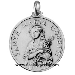 Medaglia di S. Maria Goretti argento 925