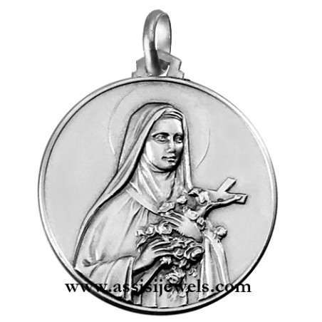925 sterling silver Saint Teresa medal