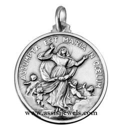 Medaglia Madonna Assunta in cielo argento 925