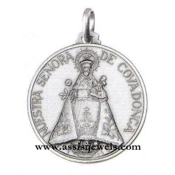 925 sterling silver Virgin of Covadonga medal