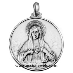 925 sterling silver heart of Mary medal
