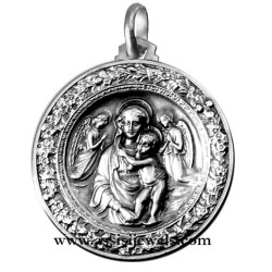 Medaglia Madonna Della Robbia argento 925