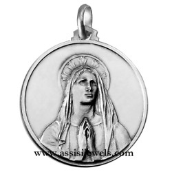 Medaglia Madonna di Lourdes argento 925