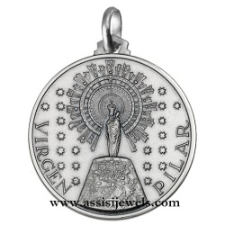 925 sterling silver Our Lady of Pilar medal