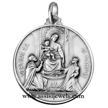 925 sterling silver Our Lady of Pompei medal