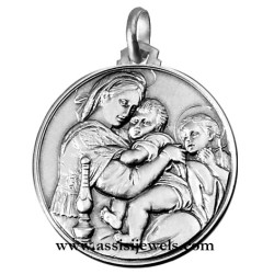 Medaglia Madonna della Seggiola argento 925